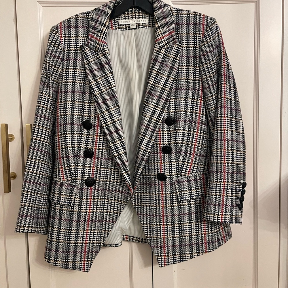 Veronica Beard Black and White Plaid Blazer
